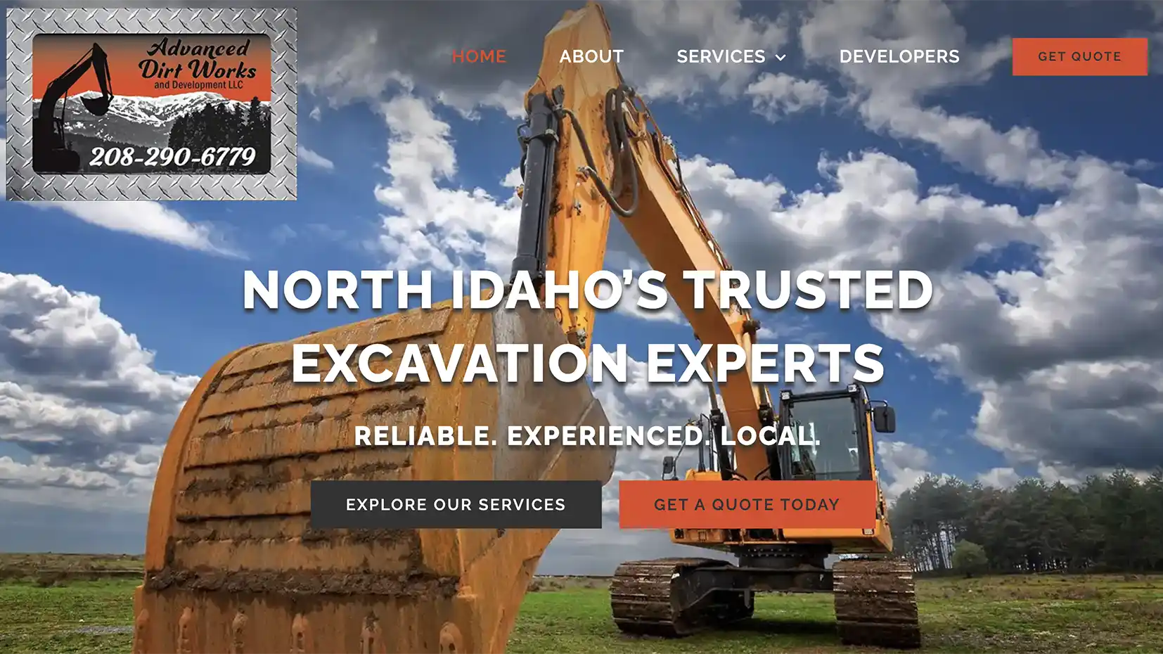 excavation website design