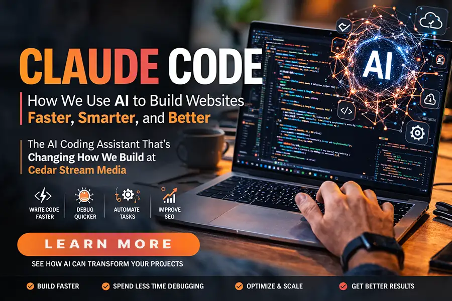 AI-assisted website development tools used by Cedar Stream Media