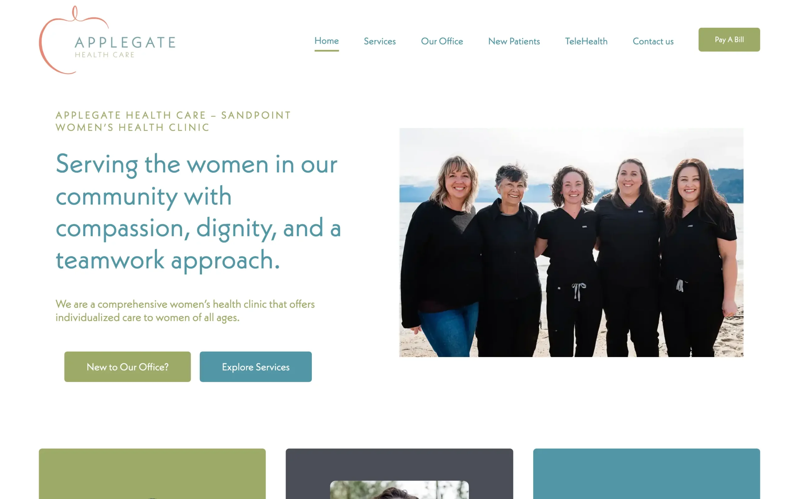 Applegate Health Care website, built by Cedar Stream Media