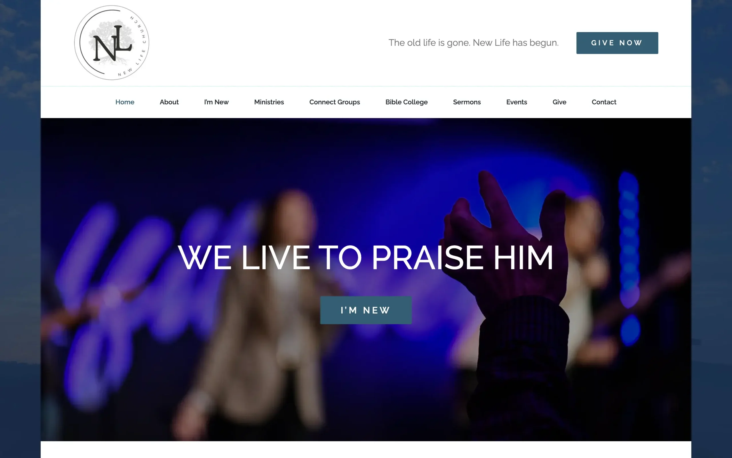 New Life Church website, built by Cedar Stream Media