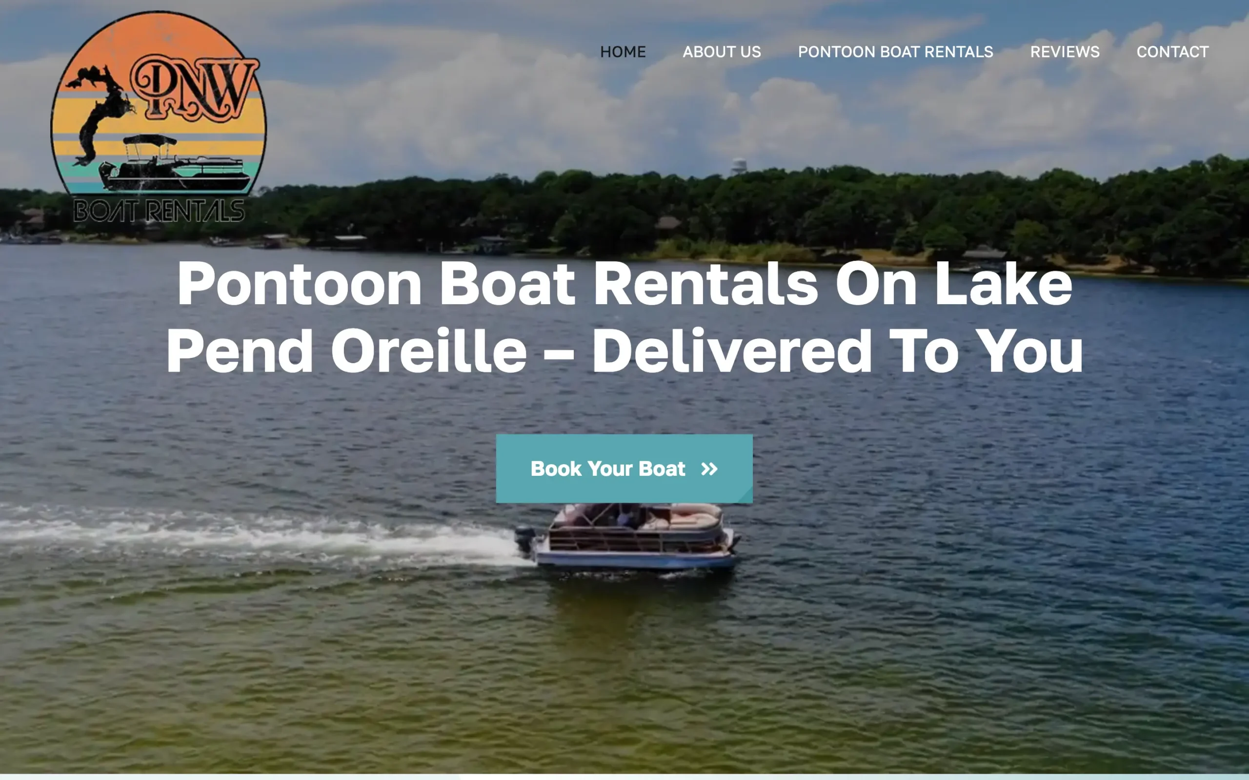 PNW Boat Rentals website, built by Cedar Stream Media